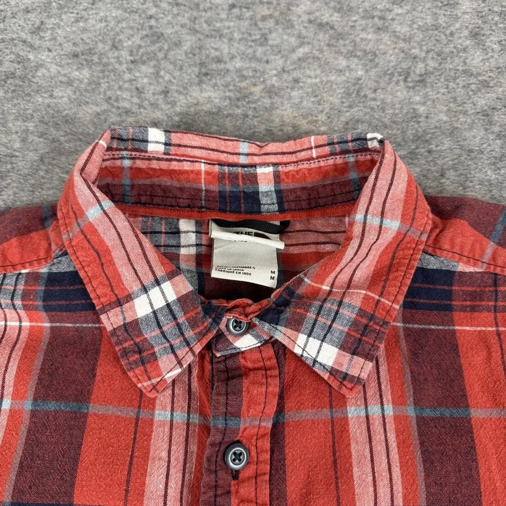 The North Face Loghill Button Up Shirt Plaid Cotton Hemp Mens‎ Medium M